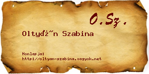 Oltyán Szabina névjegykártya