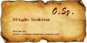 Oltyán Szabina névjegykártya